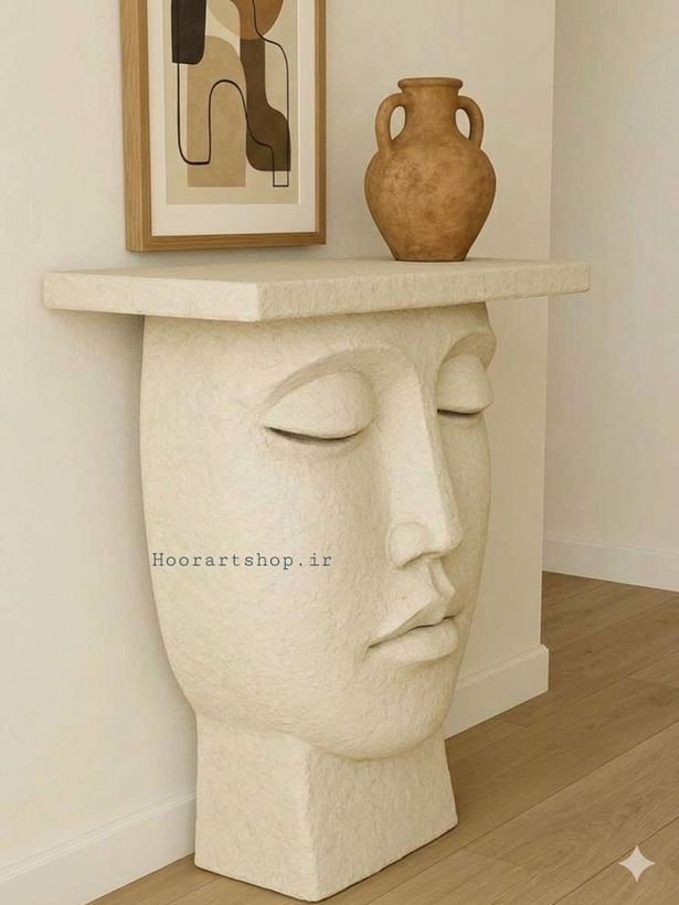 کنسول دکوراتیو مدرن رنگ کرم