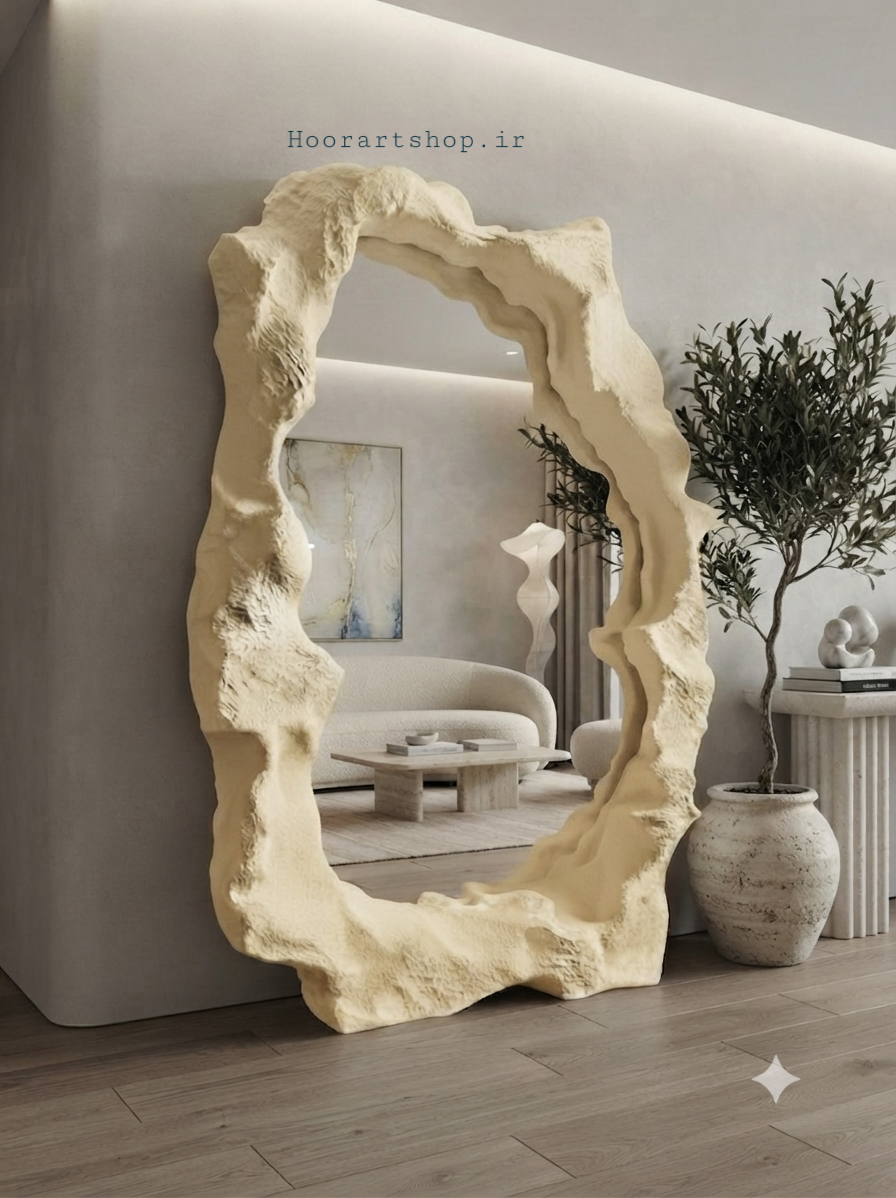 آینه پاپیه ماشه طرح صخره
