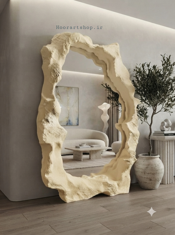 آینه پاپیه ماشه طرح صخره